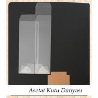 6x6x21 Altı Kraft İç Yükseltici Karton Üstü Asetat Kutu