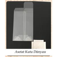 6x6x21 Altı Gümüş İç Yükseltici Karton Üstü Asetat Kutu