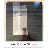 6x6x21 Altı Siyah İç Yükseltici Karton Üstü Asetat Kutu