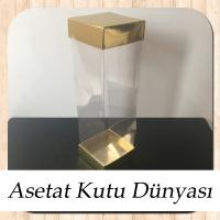 6x6x21 Asetat Çift Taraflı Gold Kutu