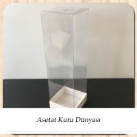 6x6x21 Asetat Tek Taraflı, Beyaz Karton Kutu