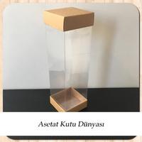 6x6x21 Asetat, Çift Taraflı Kraft Karton Kutu