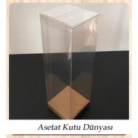 6x6x25 Altı Kraft İç Yükseltici Karton Üstü Asetat Kutu