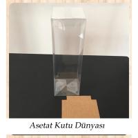 6x6x25 Altı Kraft İç Yükseltici Karton Üstü Asetat Kutu