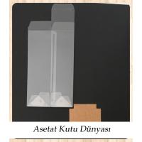 6x6x25 Altı Kraft İç Yükseltici Karton Üstü Asetat Kutu
