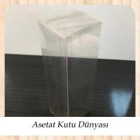 6x6x25 Altı Siyah İç Yükseltici Karton Üstü Asetat Kutu