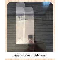 6x6x25 Altı Siyah İç Yükseltici Karton Üstü Asetat Kutu