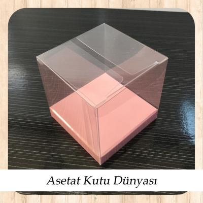 6x6x6 Altı Pembe İç Yükseltici Karton Üstü Otomatik Kutu