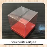 6x6x6 Altı Bordo İç Yükseltici Karton Üstü Otomatik Kutu