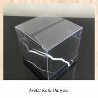 6x6x6 Altı Siyah Mermer Desen İç Yükseltici Karton Üstü Otomatik Kutu