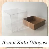 6x6x6 Altı Kraft Karton Üstü Asetat Kutu