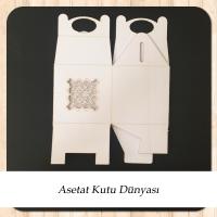 6x6x6 Beyaz Karton Üzerine Saray Desenli, Lazer Kesim Kutu