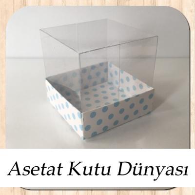 6x6x6 Mavi Puantiyeli Kutu