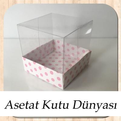 6x6x6 Pembe Puantiyeli Kutu