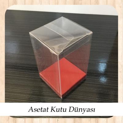 6x6x8 Altı Bordo İç Yükseltici Karton Üstü Otomatik Kutu