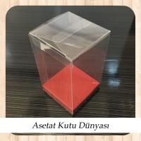 6x6x8 Altı Bordo İç Yükseltici Karton Üstü Otomatik Kutu