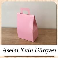 7.5x10.5x4.5 Ölçülü Pencereli Pembe Çerez Kutu