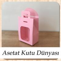 7.5x10.5x4.5 Ölçülü Pencereli Pembe Çerez Kutu