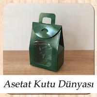 7.5x10.5x4.5 Ölçülü Pencereli Yeşil Çerez Kutu