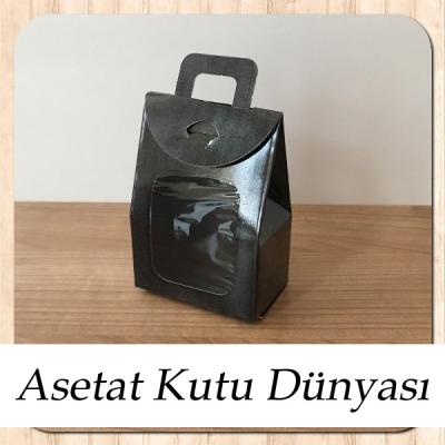 7.5x10.5x4.5 Ölçülü Pencereli Siyah Karton Çerez Kutusu