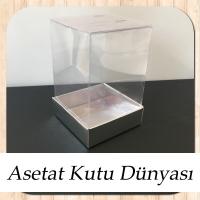 7x7x10 Asetat Tek Taraflı Gümüş Kutu
