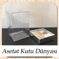 7x7x10 Asetat Tek Taraflı Gümüş Kutu