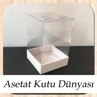 7x7x10 Asetat Tek Taraflı Beyaz Kutu