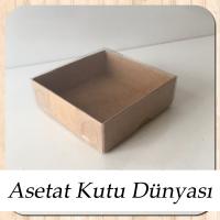 7x7x2.2 Ölçülü Altı Kraft Karton Üstü Asetat Kutu (Amerikan)