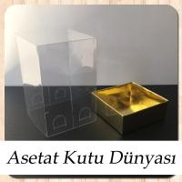 8x8x12 Asetat Tek Taraflı Gold Kutu