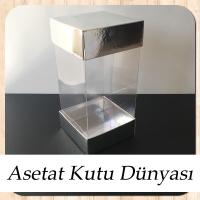 8x8x16 Asetat Çift Taraflı Gümüş Kutu