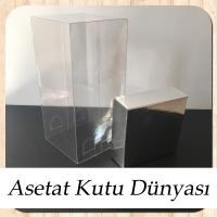 8x8x16 Asetat Tek Taraflı Gümüş Kutu