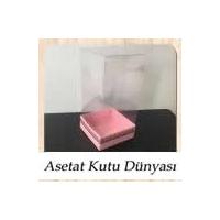8x8x16 Asetat, Tek Taraflı Pembe Üzerine Gold Kilim Desenli Karton Kutu