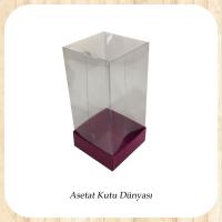 8x8x16 Asetat, Tek Taraflı Mor Karton Kutu