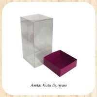 8x8x16 Asetat, Tek Taraflı Mor Karton Kutu