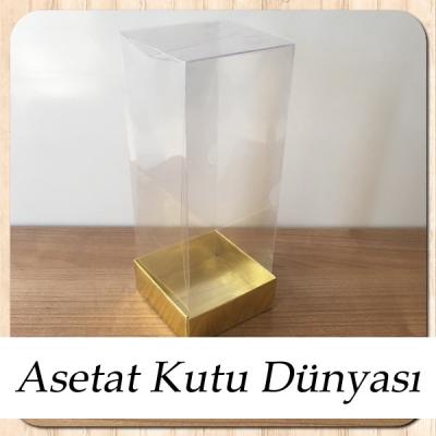 8x8x20 Asetat Tek Taraflı Gold Kutu
