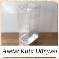 8x8x20 Asetat Tek Taraflı Gümüş Kutu