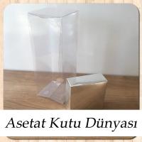 8x8x20 Asetat Tek Taraflı Gümüş Kutu