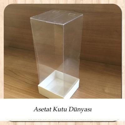 8x8x20 Asetat, Tek Taraflı Beyaz Kutu