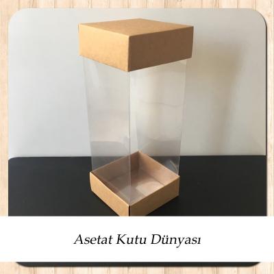8x8x20 Asetat, Çift Taraflı Kraft Kutu