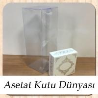 8x8x20 Asetat, Tek Taraflı Beyaz Üzerine Gümüş Saray Desenli Kutu