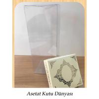 8x8x20 Asetat, Tek Taraflı Krem Üzerine Gümüş Saray Desenli Kutu