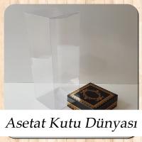 8x8x20 Asetat, Tek Taraflı Siyah Üzerine Gold Kilim Desenli Kutu
