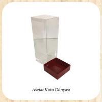 8x8x20 Asetat, Tek Taraflı Bordo Kutu