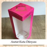 8x8x21 Pencereli Fuşya Üzeri Gold Saray Desenli Karton Kutu