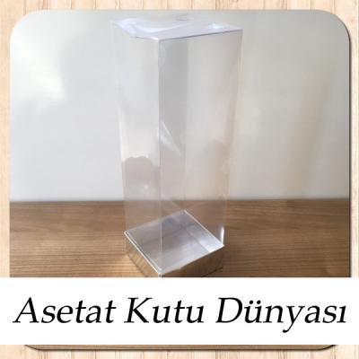 8x8x25 Asetat Tek Taraflı Gümüş Kutu