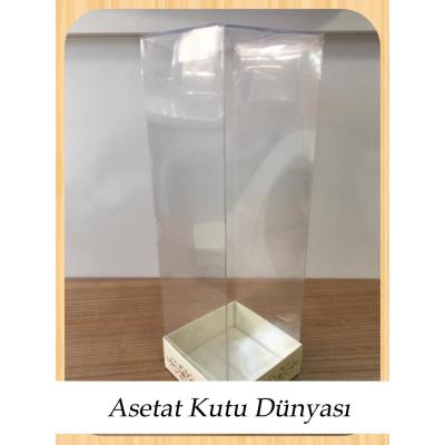 8x8x25 Asetat, Tek Taraflı Krem Üzerine Gold Saray Desenli Kutu