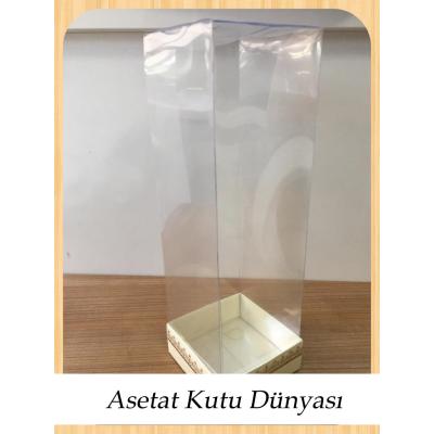 8x8x25 Asetat, Tek Taraflı Krem Üzerine Gold Kilim Desenli Kutu