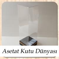 8x8x25 Asetat, Tek Taraflı Siyah Üzerine Gold Kilim Desenli Kutu