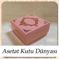 8x8x3.5 Pembe Üzerine Gold Yaldız Baskılı Saray Desenli Karton Kutu