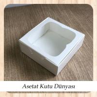 8x8x3 Beyaz Selefon Pencereli Karton Kutu